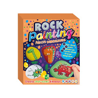 ROCK PAINTING NEON DINOSAURS