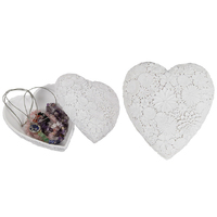 14CM WHITE HEART TRINKET BOX QTY 2