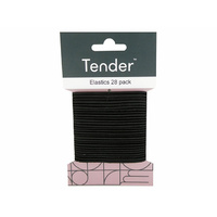 TENDER HAIR ELASTIC BLK CARD 28 SOLD QTY6