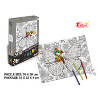 COLOURING PUZZLE BUTTERFLY 500PC