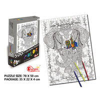 COLOURING PUZZLE ELEPHANT 500PC