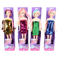 DOLL DELUXE 37CM SEQUIN DRESS 4ASST UN12