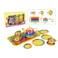 RAINBOW TIN TEA SET 15PC