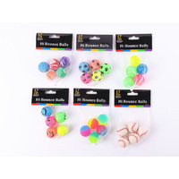 HI BOUNCE BALLS 30MM 6ASST 5PCE SOLD QTY12