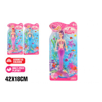 MERMAID LIGHT UP DOLL W/ACCESS 4PC 42X18CM 3ASST