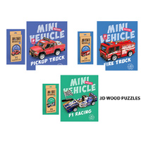 PULL BACK VEHICLE 3D PUZZLE 3ASST SOLD QTY6