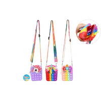 SHOULDER BAG WITH FIDGET POP 12.8X8.2CM 3ASST SOLD QTY6