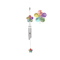 ACRYLIC RAINBOW FLOWER W/CHIME QTY 4