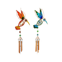 MTL/GLS HUMMINGBIRD WINDCHIME 2ASST