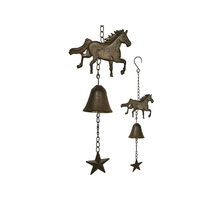 50CM CAST IRON HORSE WITH BELL QTY 2