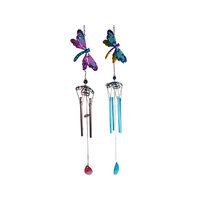 MTL/GLS DRAGONFLY CHIME 2ASST QTY 4