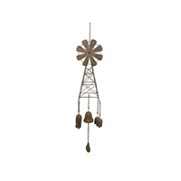 80CM CAST IRON WINDMILL CHIME W/BELL QTY 2