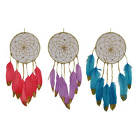 16CM DREAMCATCHER WITH GOLD ACCENT 3ASST