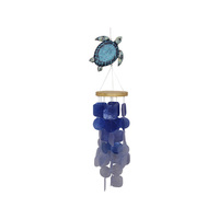 BLUE TURTLE WITH CAPIZ SHELLS