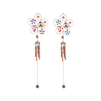 METAL BEE W/FLOWER W/CHIME 2ASST