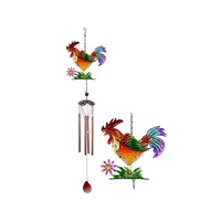GLASS/METAL ROOSTER WINDCHIME QTY 2