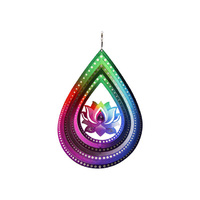 30CM TEARDROP CHAKRA LOTUS FLOWER SPIN SOLD QTY3