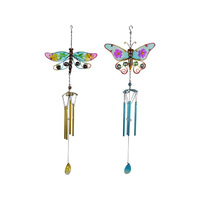 79CM GLASS MOSAIC MTL BFLY DFLY WC QTY 2