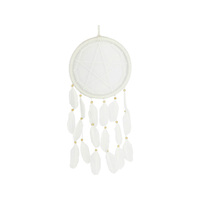 22CM WHITE PENTAGRAM DREAMCATCHER QTY 4