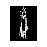 20CM HALF MOON WHITE DREAM CATCHER QTY 2