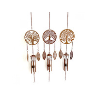 TREE OF LIFE WINDCHIME 13X78CM 3ASST