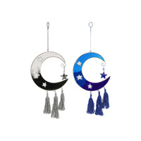 2 TONE MOON SUNCATCHER W/TASSLES 2ASST QTY 4