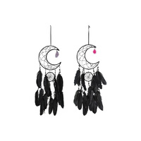 20CM BLACK MOON DREAMCATCHER W/AGATE QTY 2