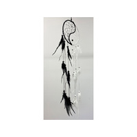 BLACK AND WHITE FEATHER DREAM CATCHER 50CM