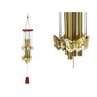 GOLD BELL AND BFLY WINDCHIME QTY 2