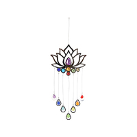 52CM LOTUS SUNCATCHER HANGING BEADS QTY 4