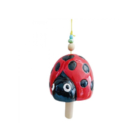 14CM PORCELAIN LADYBUG WINDCHIME SOLD QTY4