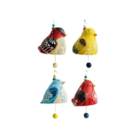 CERAMIC BIRD WINDCHIME 4ASST 11.5X9X9.5CM