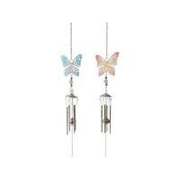 70CM COLOURED BUTTERFLY WINDCHIME 2ASST