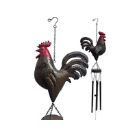 102CM METAL ROOSTER RUSTIC WINDCHIME QTY 2