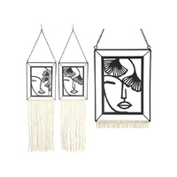 100CM LADY FACE ON MACRAME HANGER 2ASST