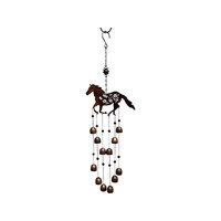 65CM HORSE W/BELL WINDCHIME RUSTIC QTY 2