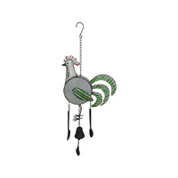 72CM RUSTIC ROOSTER METAL WIND CHIME 2ASST