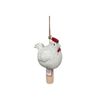 CERAMIC CHICKEN WINDCHIME 9.5X7X15.5CM QTY 2
