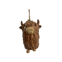 CERAMIC HIGHLAND COW WINDCHIME 9.1X7X11.1CM QTY 6