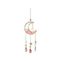 46CM ROSE QUARTZ MOON SUNCATCHER
