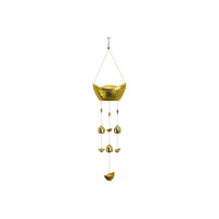 65CM GOLD MONEY FORTUNE BELL WINDCHIME QTY 2