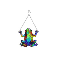 25CM HANGING GLASS MOSAIC FROG WALL ART SOLD QTY2