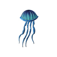 37CM METAL/GLASS JELLY FISH W/ART SOLD QTY2