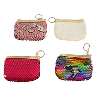 SEQUIN COIN PURSE 12X9CM 4ASST SOLD QTY12