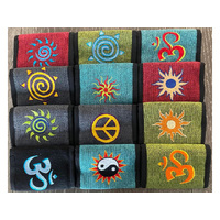 EMBROIDERY DESIGN COTTON WALLET ASST SOLD QTY 12
