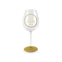 BEST MUM DOTTY WINE GLASS 430ML