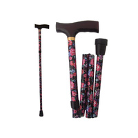 WALKING STICK FLD ROSE 83-95CM