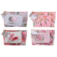 AUST FLORAL COSMETIC BAG S/2 4ASST