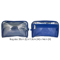 COSMETIC BAG CLEAR PVC BLUE