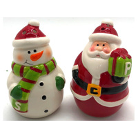 SALT AND PEPPER SET SANTA SNOWMAN